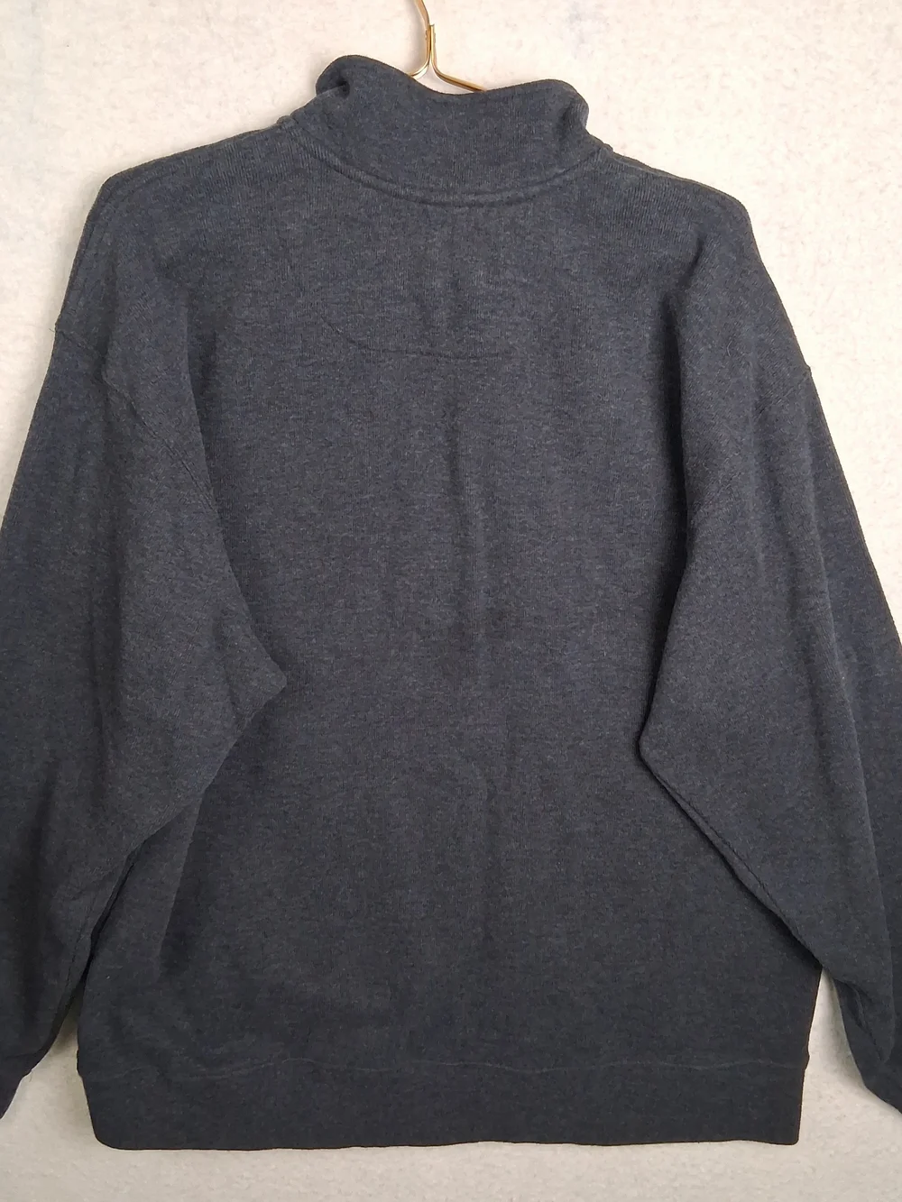 Orvis Men XL Gray Cotton Signature Luxe 1/4 Zip Mock Neck Pullover Knit Sweater